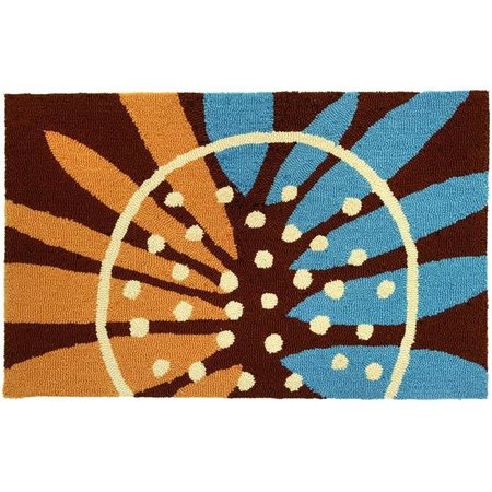 HOME FIRES Home Fires PY-PC004 22 in. x 34 in. Accents Painted Sunflower Indoor Rug - Brown PY-PC004
